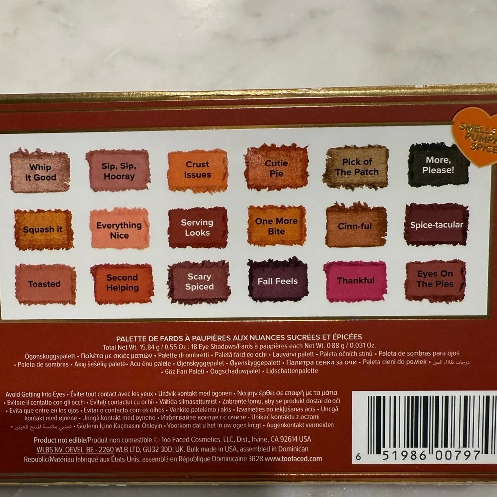 Too Faced Pumpkin Spice Second Slice Eyeshadow Palette NIB - Picture 2 of 4